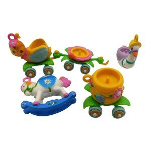 Lot of Vintage Hasbro 1980s Charmkins Plastic Toys Train Rocking Horse READ